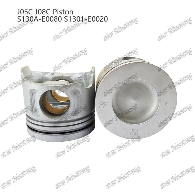 পিস্টন J05C J08C তামার হাতা সহ 65mm জ্বলন চেম্বার অভ্যন্তরীণ শীতলতা S130A-E0080 S1301-E0020 Hino জন্য