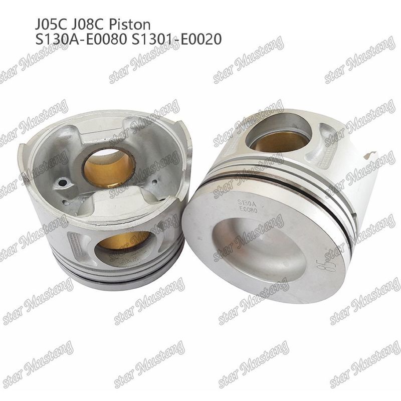 পিস্টন J05C J08C তামার হাতা সহ 65mm জ্বলন চেম্বার অভ্যন্তরীণ শীতলতা S130A-E0080 S1301-E0020 Hino জন্য