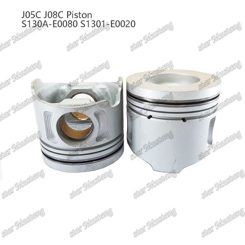 পিস্টন J05C J08C তামার হাতা সহ 65mm জ্বলন চেম্বার অভ্যন্তরীণ শীতলতা S130A-E0080 S1301-E0020 Hino জন্য