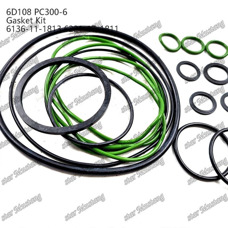 সম্পূর্ণ গ্যাসকেট কিট 6D108 PC300-6 6136-11-1813 6221-17-1811 Komatsu ডিজেল ইঞ্জিন মেরামতের জন্য গ্যাসকেট সেট