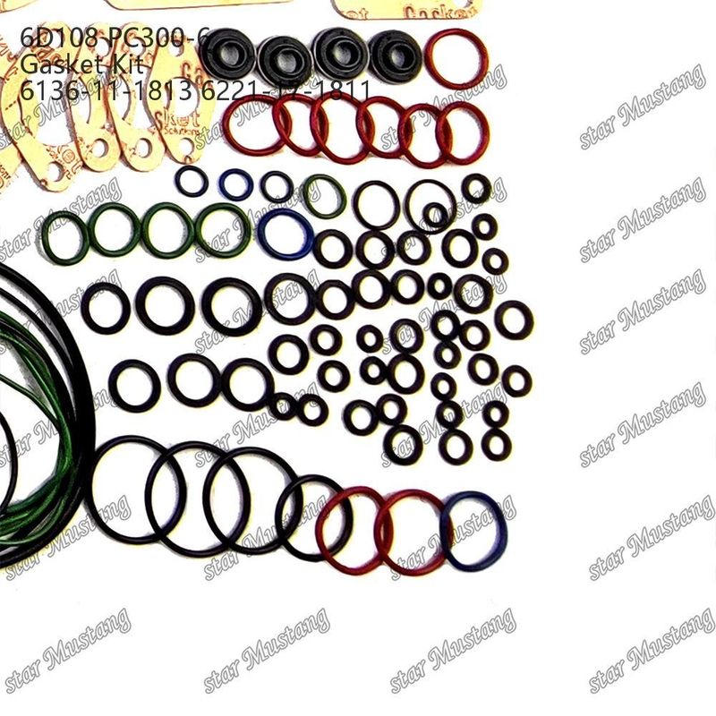 সম্পূর্ণ গ্যাসকেট কিট 6D108 PC300-6 6136-11-1813 6221-17-1811 Komatsu ডিজেল ইঞ্জিন মেরামতের জন্য গ্যাসকেট সেট