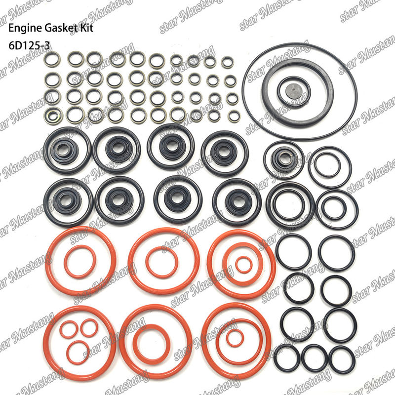 কমাতু ডিজেল ইঞ্জিন মেরামতের জন্য সম্পূর্ণ গ্যাসকেট কিট 6D125-3 গ্যাসকেট সেট