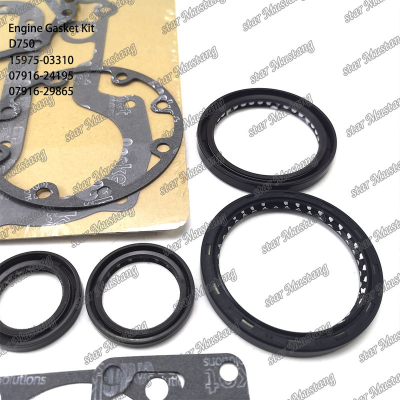 D750 সম্পূর্ণ গ্যাসকেট সেট হেড গ্যাসকেট 15975-03310 উপরের 07916-24195 নীচের 07916-29865 কুবোটার জন্য উপযুক্ত