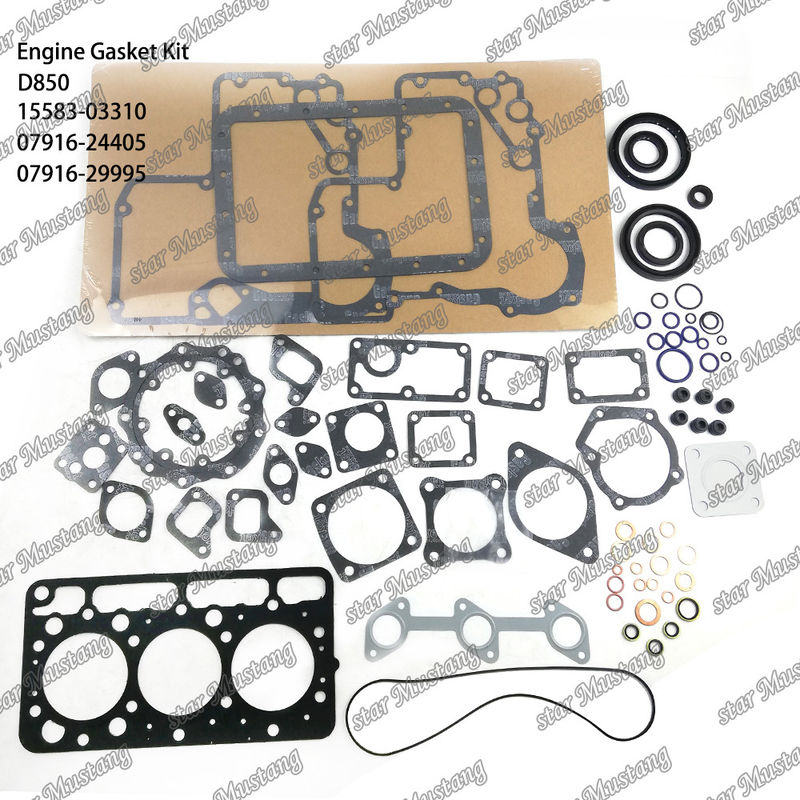D850 সম্পূর্ণ গ্যাসকেট সেট হেড গ্যাসকেট 15583-03310 উপরের 07916-24405 নীচের 07916-29995 কুবোটার জন্য উপযুক্ত