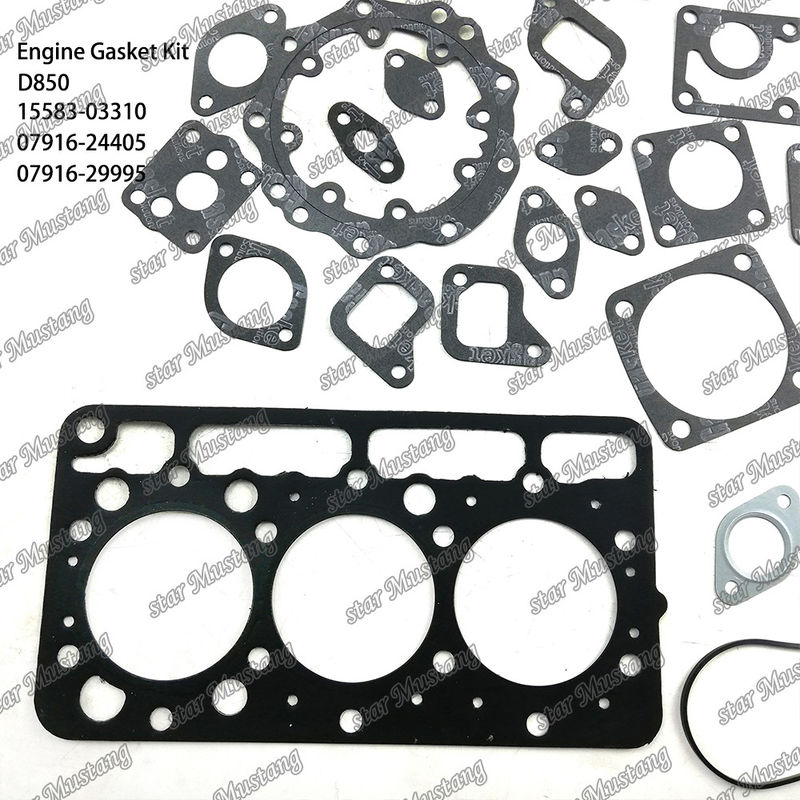D850 সম্পূর্ণ গ্যাসকেট সেট হেড গ্যাসকেট 15583-03310 উপরের 07916-24405 নীচের 07916-29995 কুবোটার জন্য উপযুক্ত