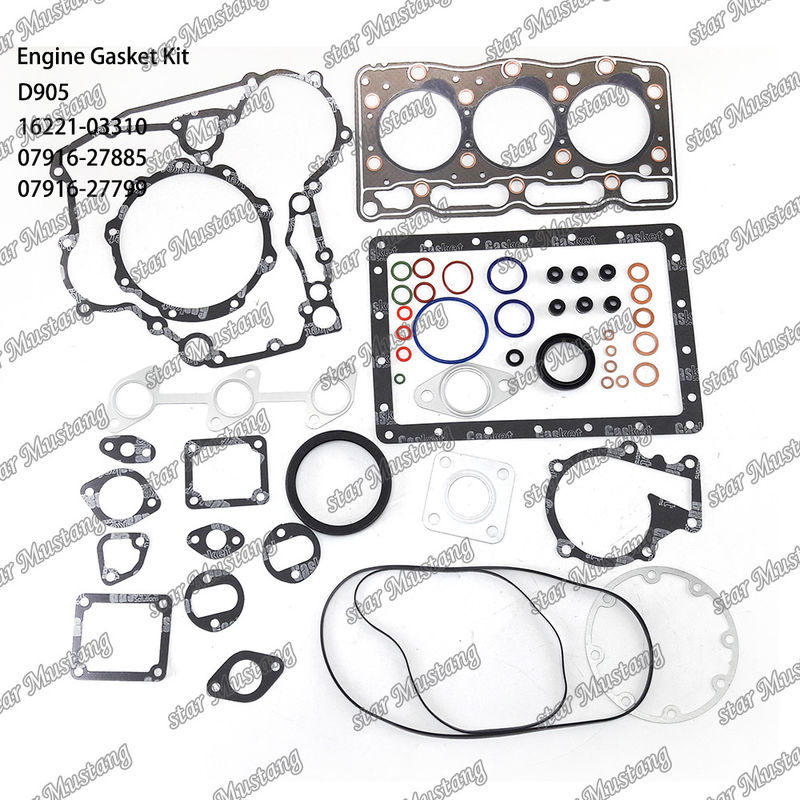 D905 সম্পূর্ণ গ্যাসকেট সেট হেড গ্যাসকেট 16221-03310 উপরের 07916-27885 নীচের 07916-27799 কুবোটার জন্য উপযুক্ত