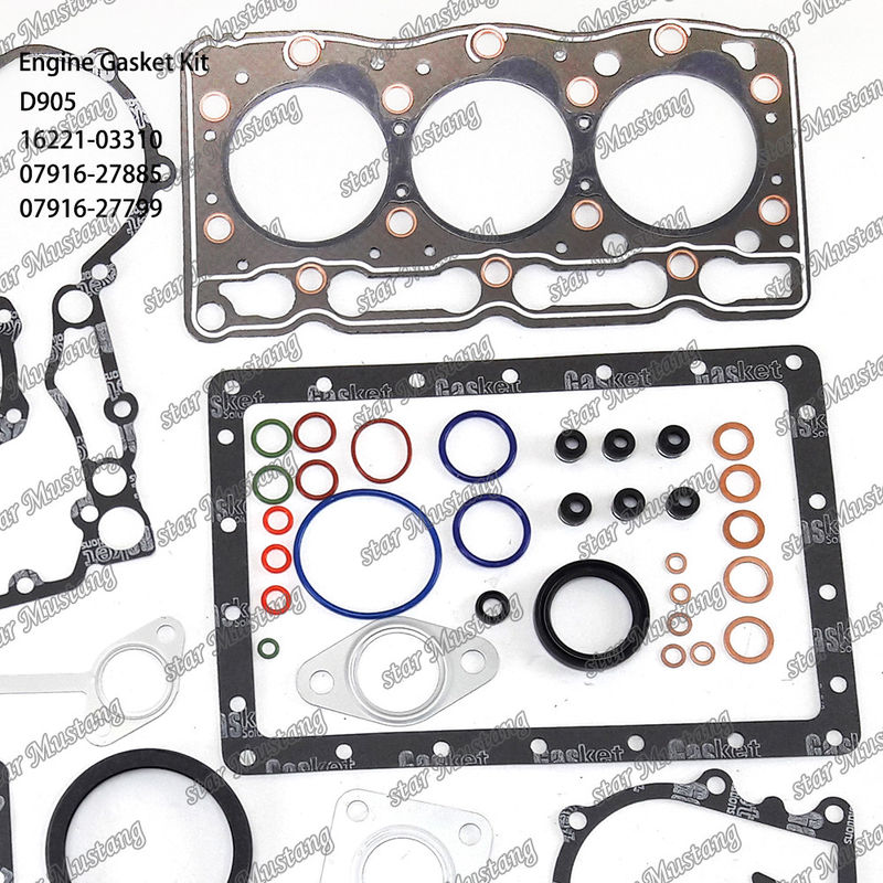 D905 সম্পূর্ণ গ্যাসকেট সেট হেড গ্যাসকেট 16221-03310 উপরের 07916-27885 নীচের 07916-27799 কুবোটার জন্য উপযুক্ত