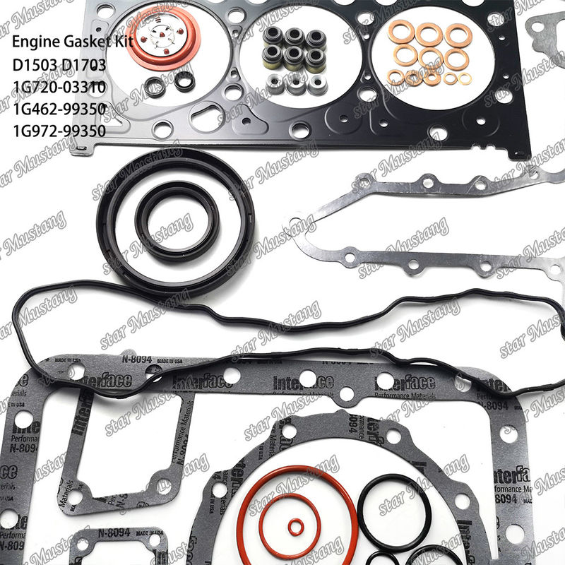 D1503 D1703 সম্পূর্ণ গ্যাসকেট সেট ধাতু 1G720-03310 1G462-99350 1G972-99350 Kubota জন্য উপযুক্ত