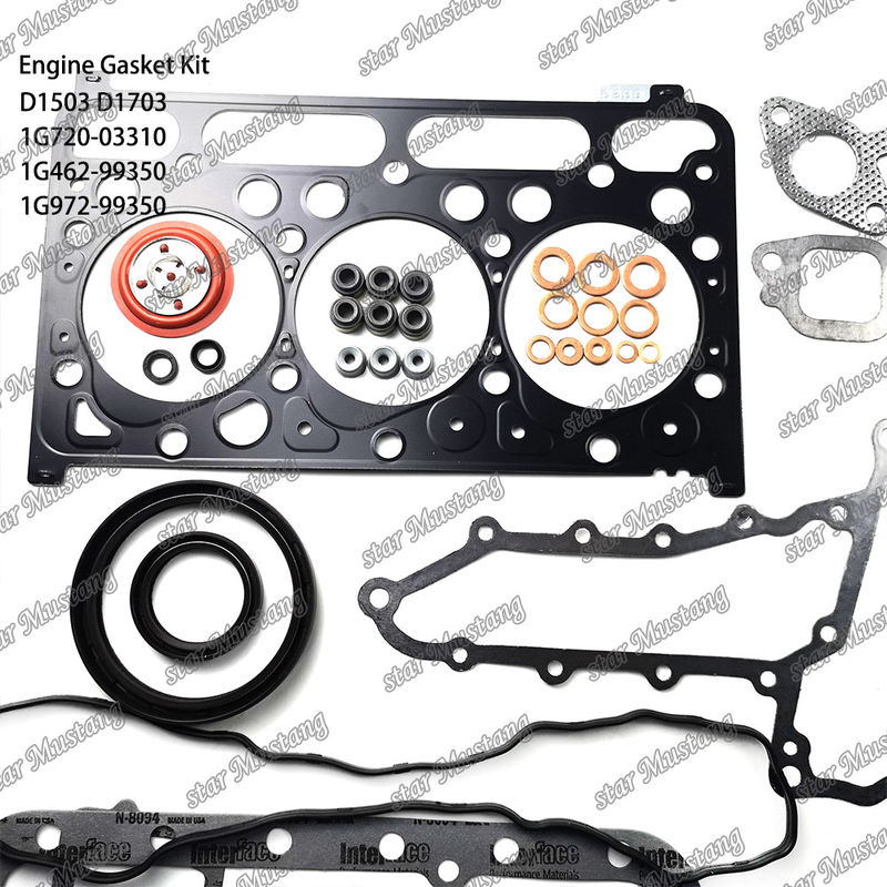D1503 D1703 সম্পূর্ণ গ্যাসকেট সেট ধাতু 1G720-03310 1G462-99350 1G972-99350 Kubota জন্য উপযুক্ত