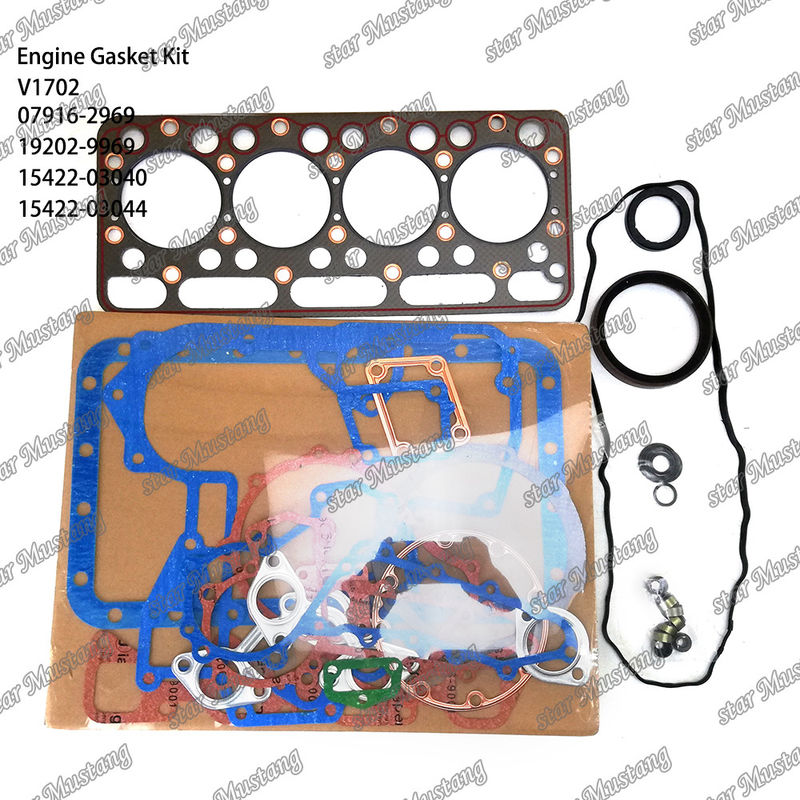 V1702 সম্পূর্ণ গ্যাসকেট সেট 07916-2969 19202-9969 15422-03040 15422-03044 কুবোটার জন্য উপযুক্ত