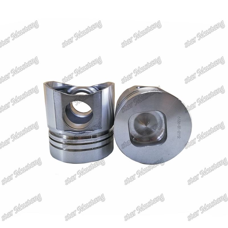 পিস্টন 6D105-1 স্কয়ার নীচে 6136-31-2112 6136-31-2010 Kumatsu ইঞ্জিন খুচরা যন্ত্রাংশ জন্য