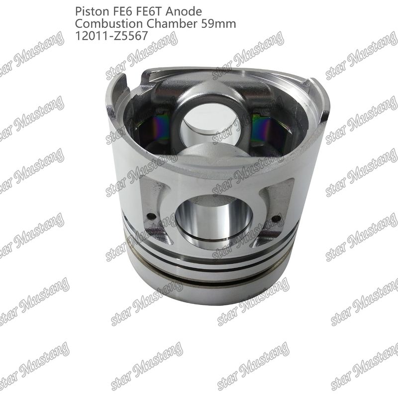 পিস্টন FE6 FE6T জ্বলন চেম্বার 59mm পয়েন্টড নীচের অ্যানোড 3x2x4mm 12011-Z5567 Mitsubishi ইঞ্জিন খুচরা যন্ত্রাংশ জন্য