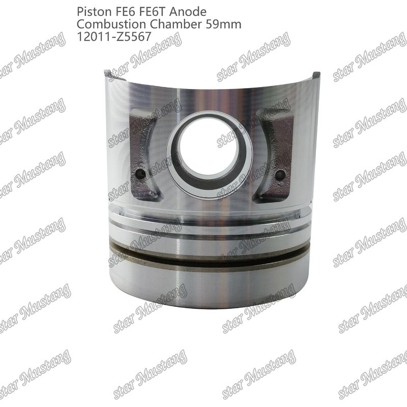পিস্টন FE6 FE6T জ্বলন চেম্বার 59mm পয়েন্টড নীচের অ্যানোড 3x2x4mm 12011-Z5567 Mitsubishi ইঞ্জিন খুচরা যন্ত্রাংশ জন্য