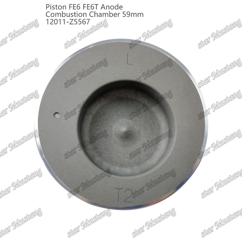 পিস্টন FE6 FE6T জ্বলন চেম্বার 59mm পয়েন্টড নীচের অ্যানোড 3x2x4mm 12011-Z5567 Mitsubishi ইঞ্জিন খুচরা যন্ত্রাংশ জন্য