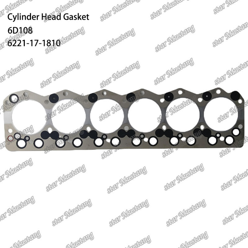 সিলিন্ডার গ্যাসকেট 6D108 6221-17-1810 6221-11-1811 KUMATSU ইঞ্জিনের খুচরা যন্ত্রাংশের জন্য