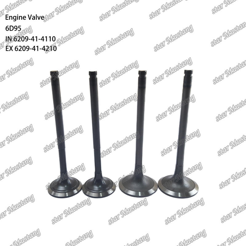 ভ্যালভ 6D95 IN 6209-41-4110 EX 6209-41-4210 Komatsu ইঞ্জিনের খুচরা যন্ত্রাংশের জন্য উপযুক্ত