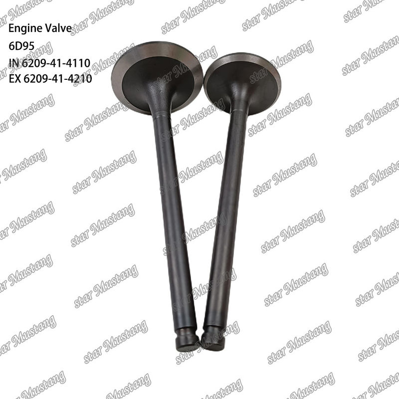 ভ্যালভ 6D95 IN 6209-41-4110 EX 6209-41-4210 Komatsu ইঞ্জিনের খুচরা যন্ত্রাংশের জন্য উপযুক্ত