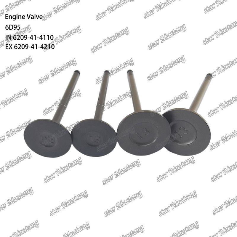ভ্যালভ 6D95 IN 6209-41-4110 EX 6209-41-4210 Komatsu ইঞ্জিনের খুচরা যন্ত্রাংশের জন্য উপযুক্ত