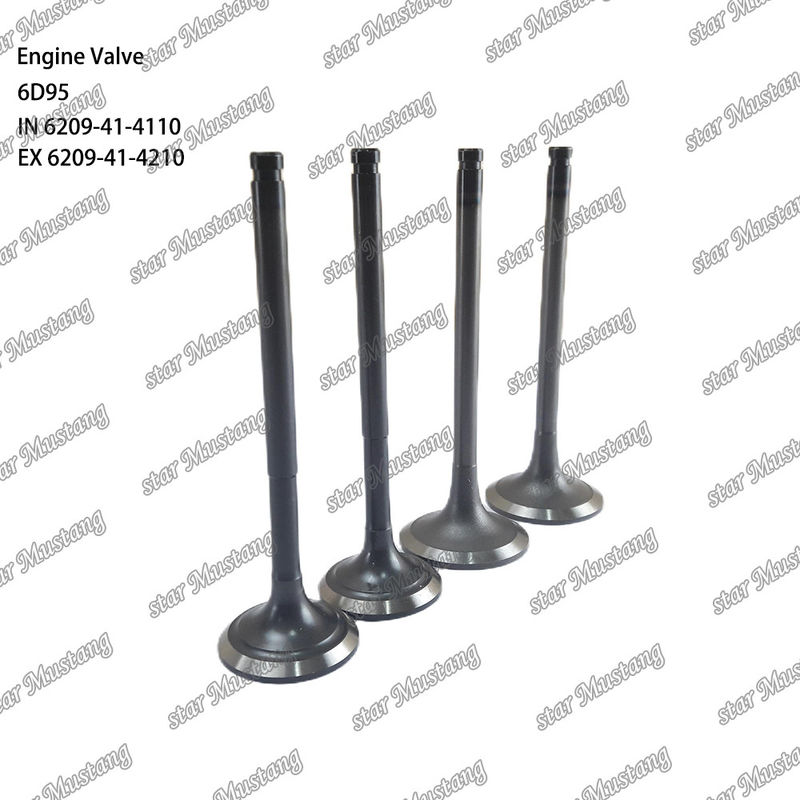 ভ্যালভ 6D95 IN 6209-41-4110 EX 6209-41-4210 Komatsu ইঞ্জিনের খুচরা যন্ত্রাংশের জন্য উপযুক্ত