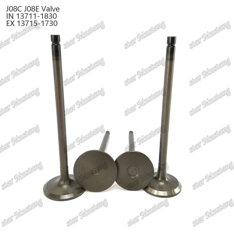 ইঞ্জিন ভালভ J08E IN 13711-1830 EX 13715-1730 হিনো ইঞ্জিনের খুচরা যন্ত্রাংশের জন্য উপযুক্ত