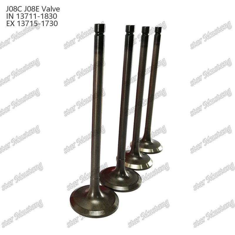 ইঞ্জিন ভালভ J08E IN 13711-1830 EX 13715-1730 হিনো ইঞ্জিনের খুচরা যন্ত্রাংশের জন্য উপযুক্ত