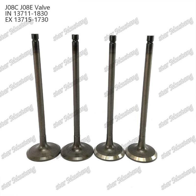 ইঞ্জিন ভালভ J08E IN 13711-1830 EX 13715-1730 হিনো ইঞ্জিনের খুচরা যন্ত্রাংশের জন্য উপযুক্ত