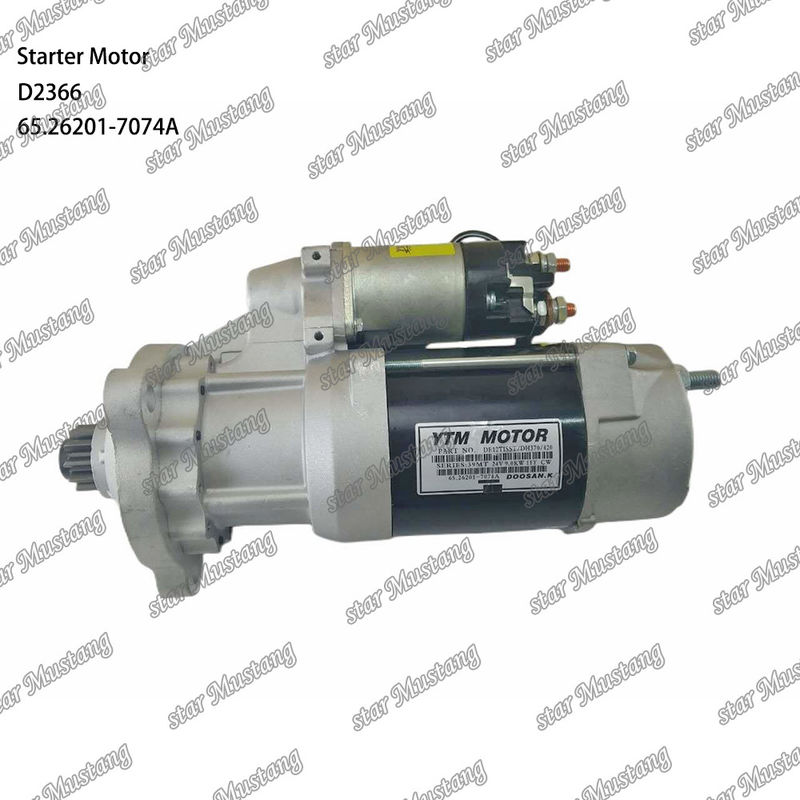 D2366 ইঞ্জিন স্টার্টার মোটর 39MT 24V 9.0KW 11T 65.26201-7074A DOOSAN DAEWOO ইঞ্জিন খুচরা যন্ত্রাংশের জন্য