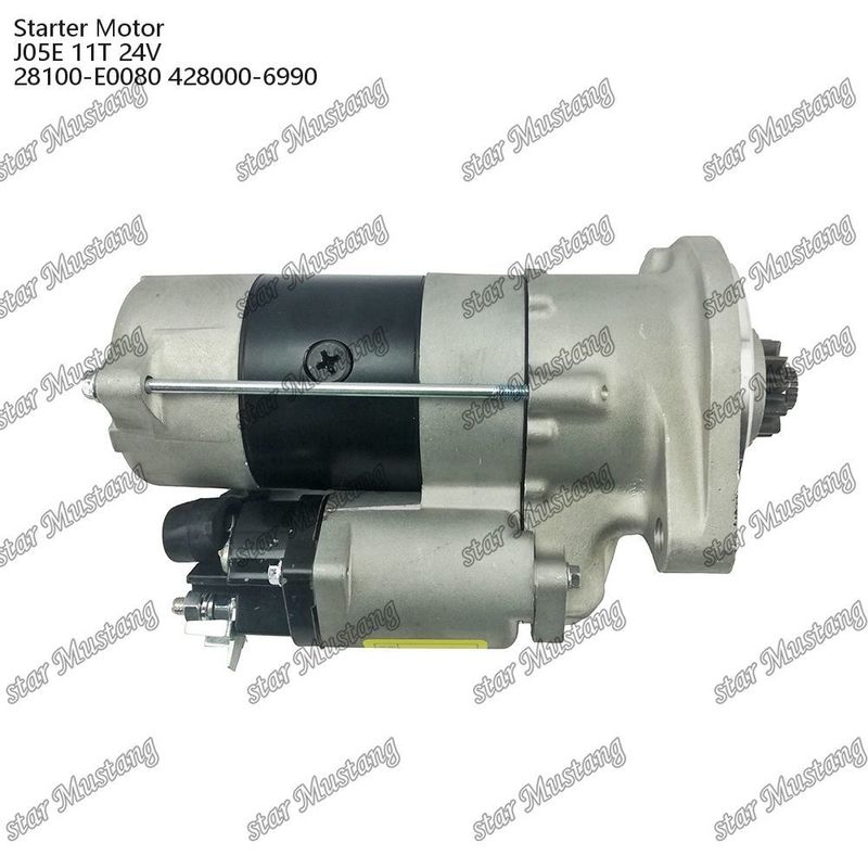 J05E ইঞ্জিন স্টার্টার মোটর 11T 24V 28100-E0080 428000-6990 HINO ইঞ্জিনের খুচরা যন্ত্রাংশের জন্য