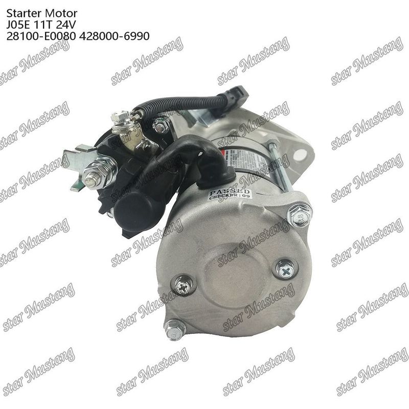 J05E ইঞ্জিন স্টার্টার মোটর 11T 24V 28100-E0080 428000-6990 HINO ইঞ্জিনের খুচরা যন্ত্রাংশের জন্য
