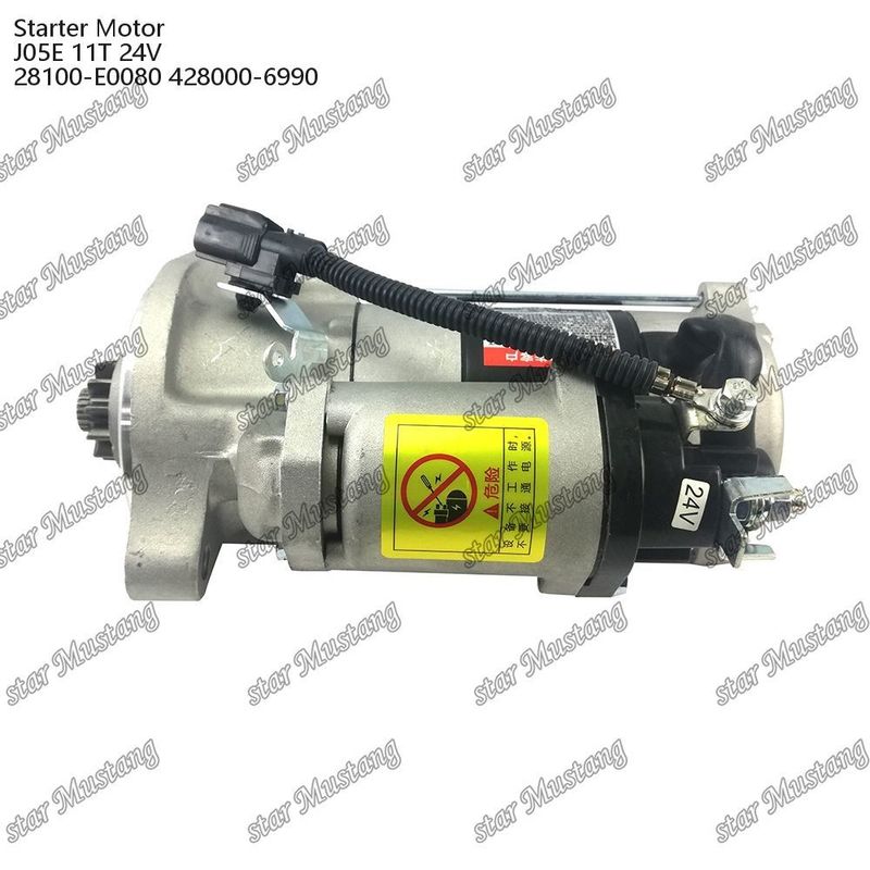 J05E ইঞ্জিন স্টার্টার মোটর 11T 24V 28100-E0080 428000-6990 HINO ইঞ্জিনের খুচরা যন্ত্রাংশের জন্য