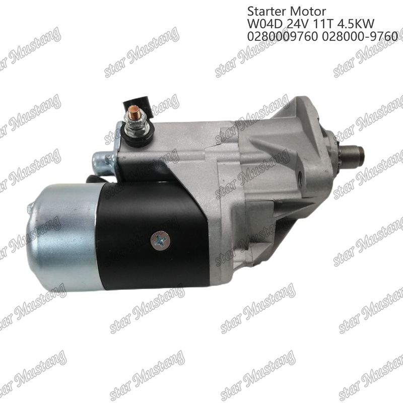 W04D ইঞ্জিন স্টার্টার মোটর 24V 11T 4.5KW 0280009760 028000-9760 HINO ইঞ্জিন খুচরা যন্ত্রাংশের জন্য