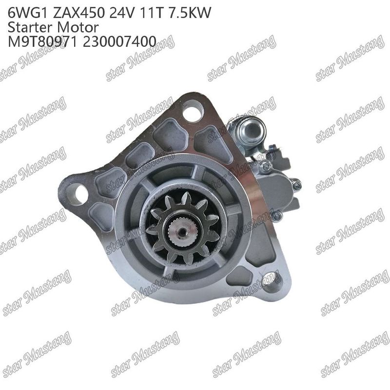 6WG1 ZAX450 ইঞ্জিন স্টার্টার মোটর 24V 11T 7.5KW DI টাইপ M9T80971 230007400 ISUZU ইঞ্জিন খুচরা যন্ত্রাংশের জন্য
