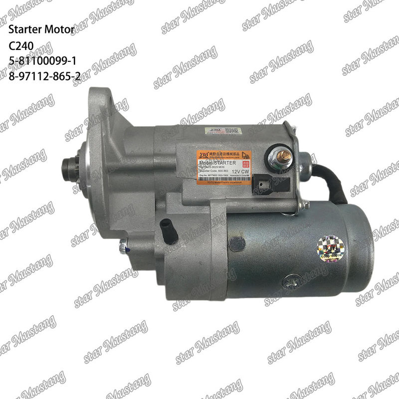 C240 ইঞ্জিন স্টার্টার মোটর 9T 12V 5-81100099-1 8-97112-865-2 ISUZU ইঞ্জিন খুচরা যন্ত্রাংশের জন্য