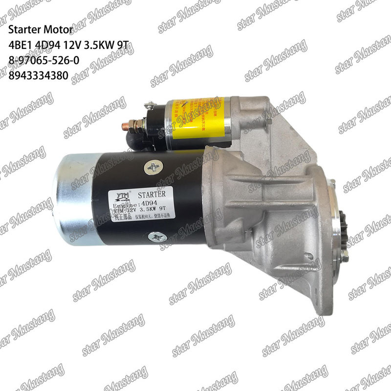 স্টার্টার মোটর 4BE1 4D94 12V 9T 8-97065-526-0 8943334380 Komatsu ইঞ্জিনের জন্য উপযুক্ত