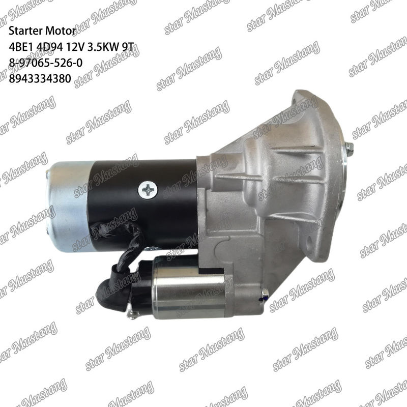 স্টার্টার মোটর 4BE1 4D94 12V 9T 8-97065-526-0 8943334380 Komatsu ইঞ্জিনের জন্য উপযুক্ত