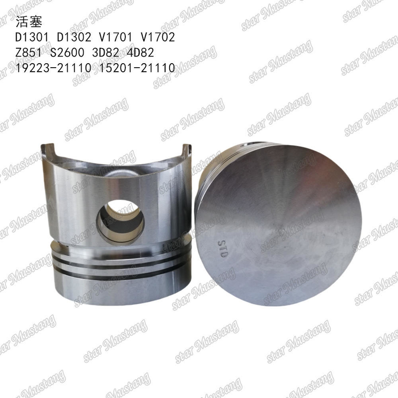 পিস্টন D1301 D1302 V1701 V1702 Z851 S2600 3D82 4D82 19223-21110 15201-21110 KUBOTA ইঞ্জিনের জন্য উপযুক্ত